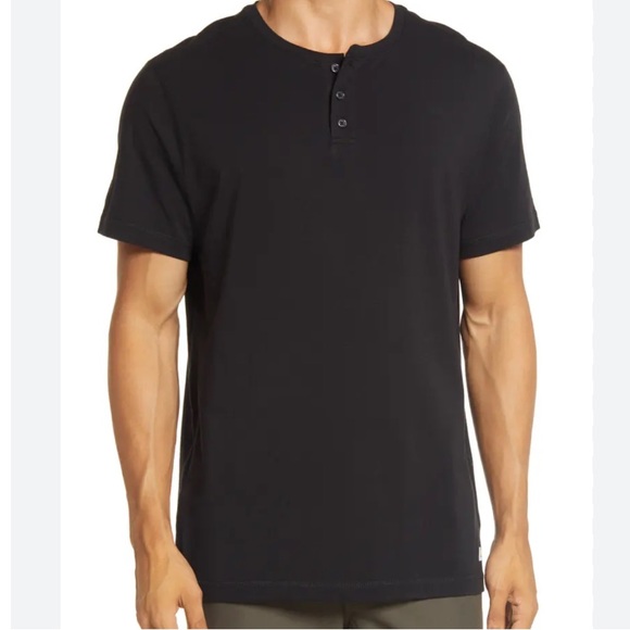 NEW Men’s Vuori Ever Performance Henley Black Large Active T-Shirt Buttery Soft - Picture 3 of 16